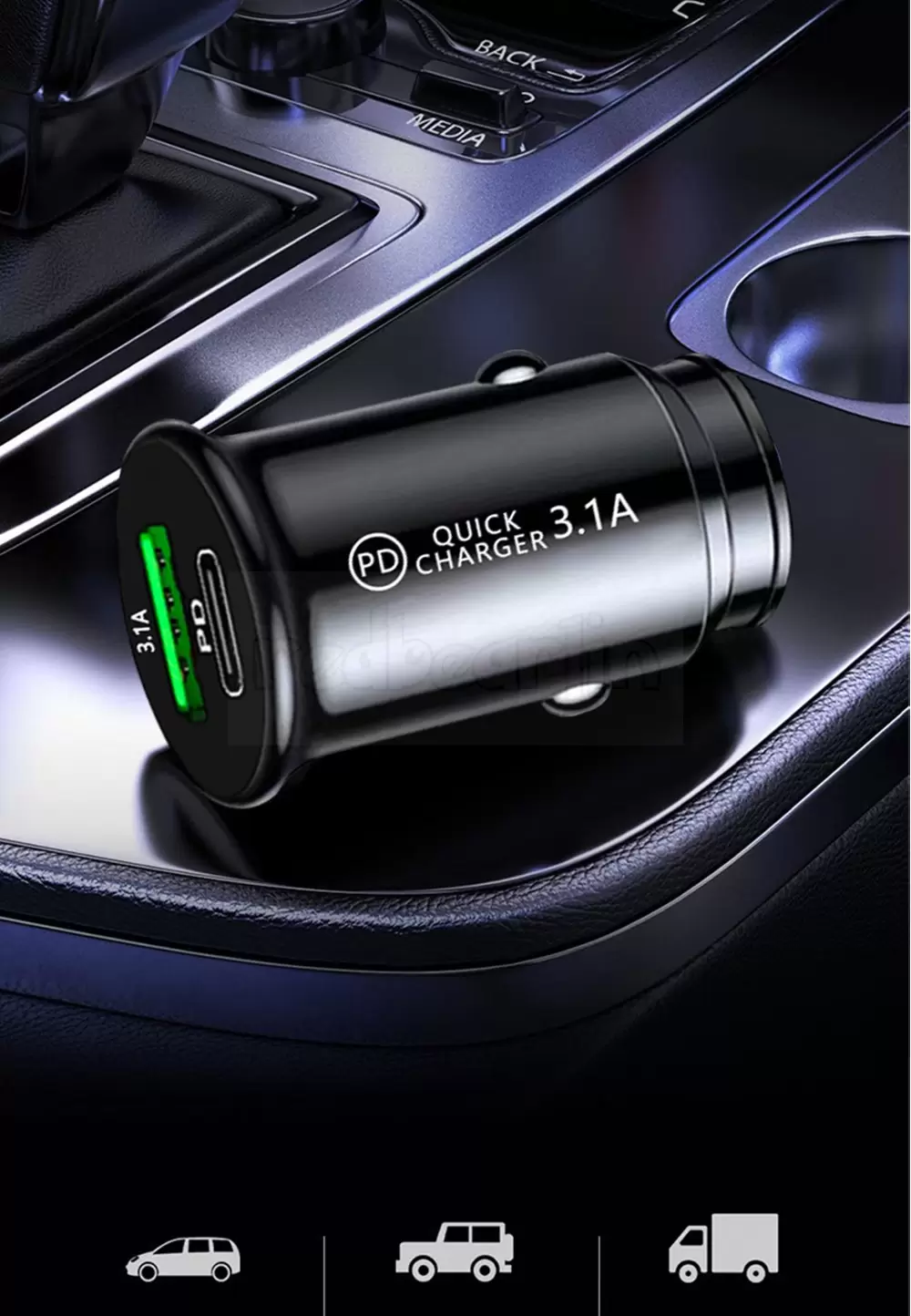 3.1a Dual Ports USB-C Car Charger Autoper Adapters Chargers для iPad iPhone Samsung Android Phone с розничной коробкой