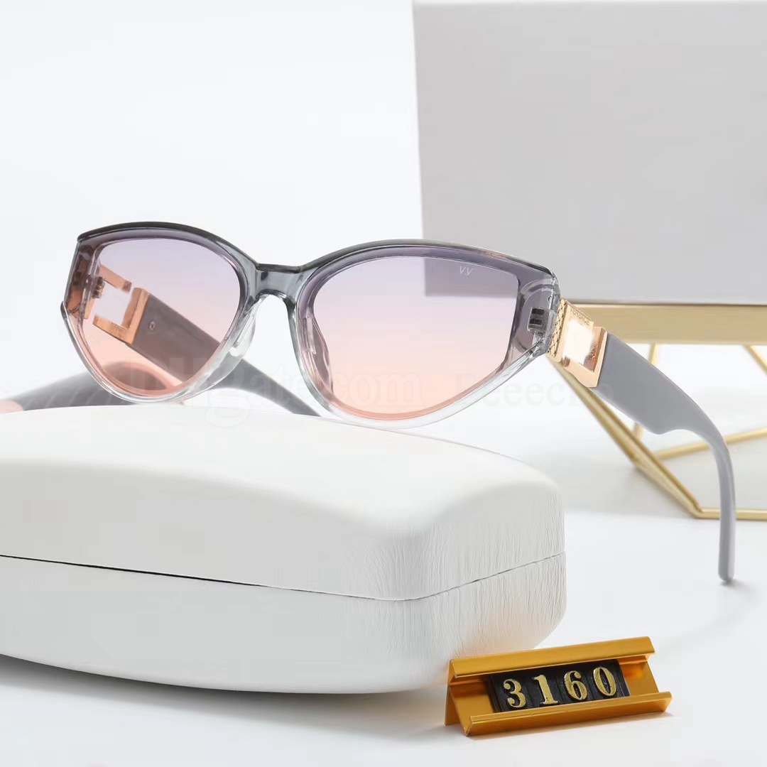 Óculos de sol de designer de moda óculos de sol clássicos óculos de sol de praia ao ar livre olho de gato para homem mulher 4 cores opcional assinatura triangular condução verão com caixa