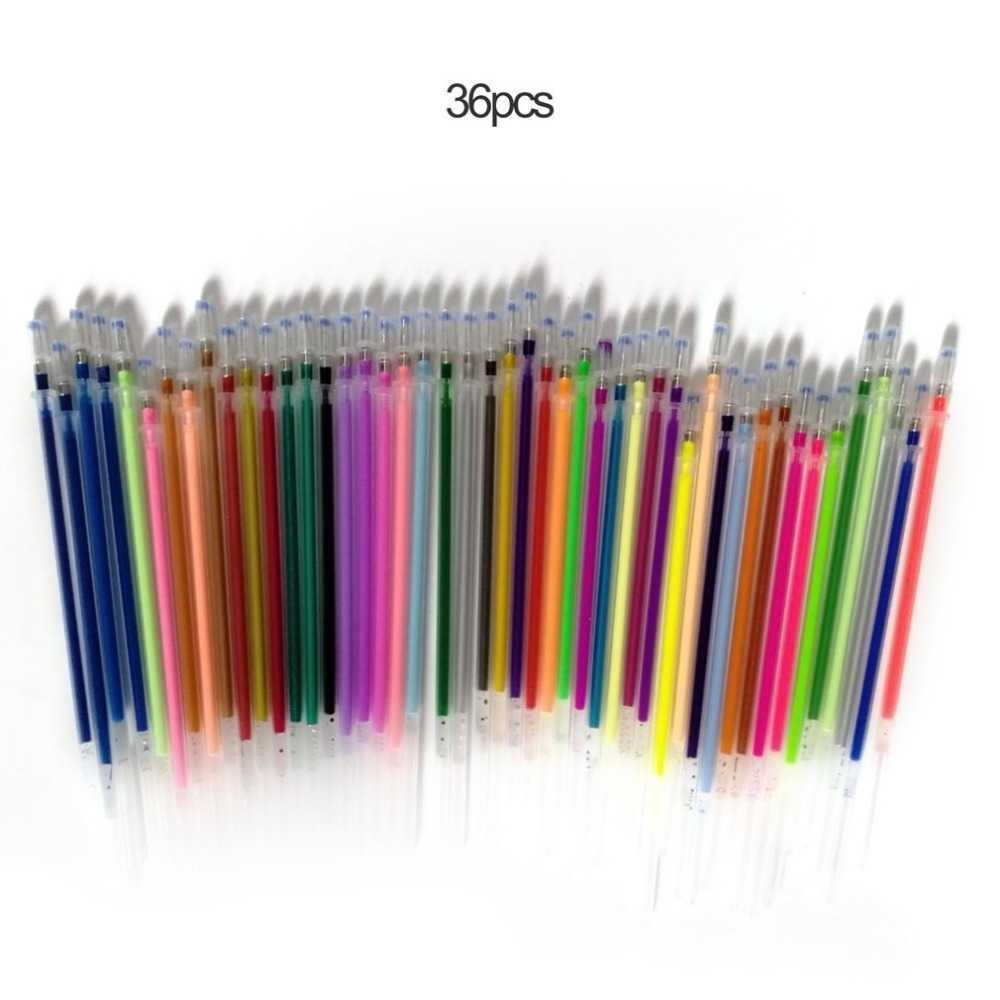 Gift Ballpoint Pens Ballpoint Pens 1.0mm Colorful Gel Pen Fluorescent Refills Color Cartridge Flash Pen Smooth Ink Painting Graffiti Pens Student Stationery