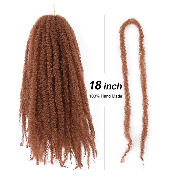 Włókno syntetyczne Marley Braid Afro Kinky Braid Hair 100% Kanekalon Wholesale 18 -calowe 100 g Afro Kinky Twist Hair Marley Hair Braid