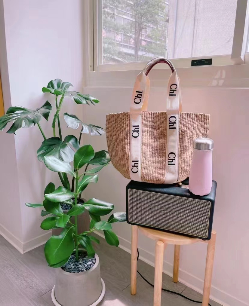 5A quality new Women tote bags Summer Beach Shoulder Bag Wicker Woven Female Totes Straw Shopping Bags Casual Rattan Women Handbags Large Capacity Buckets Bag