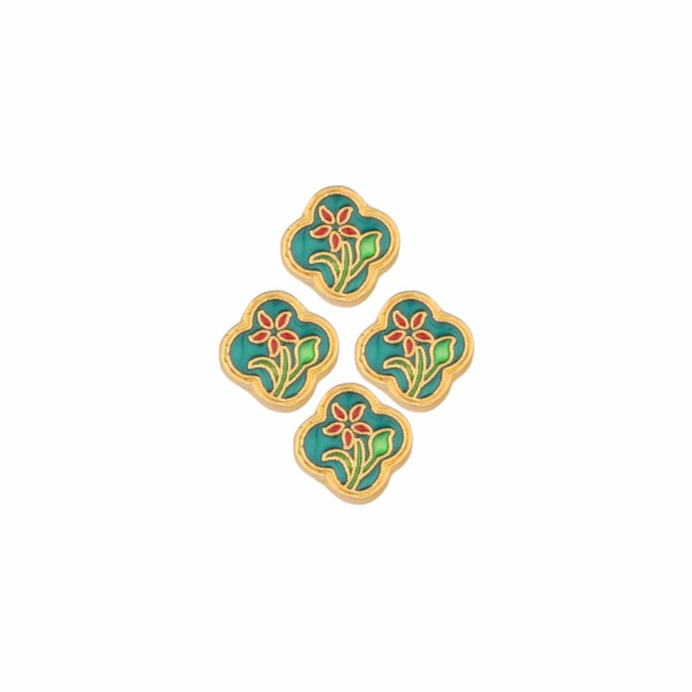 Enamel Flower Charms Beads Accessories Metal Spacer Beads For Jewelry Making Diy Necklace Bracelet Craft