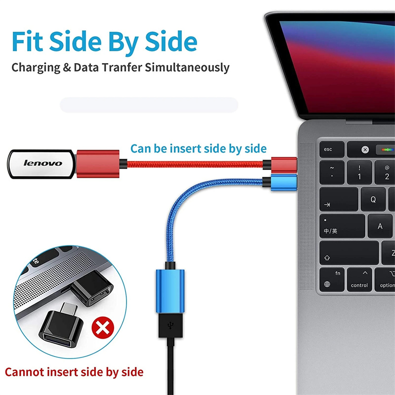 Adaptador de cabo OTG Tipo C USB ao conector adaptador Tipo C para Xiaomi Samsung S20 Huawei OTG Conversor de cabo de dados para MacBook Pro