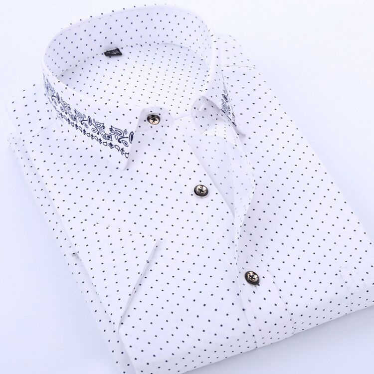 Camicie casual da uomo Camicia a maniche corte con stampa primavera estate da uomo nuova Stampa camicia casual da uomo giovane e di mezza età Blu Viola Howdfeo W0328