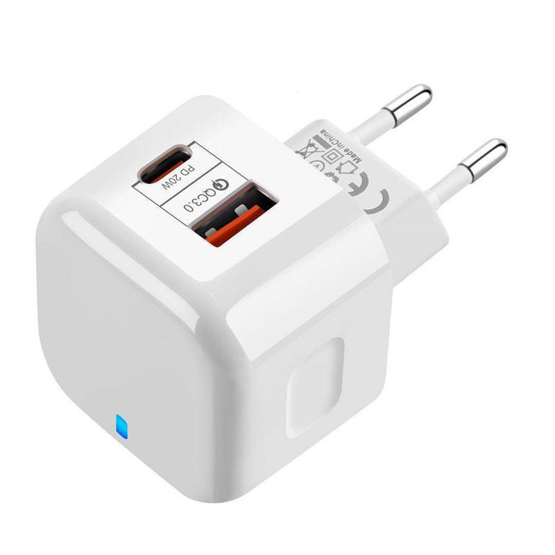 2 porty QC3.0 Typ C ładowarka PD 20W Szybka ładowarka USB-C Szybka ładowanie ściany podróży Adapter moc dla iPhone 12pro Max z pudełkiem