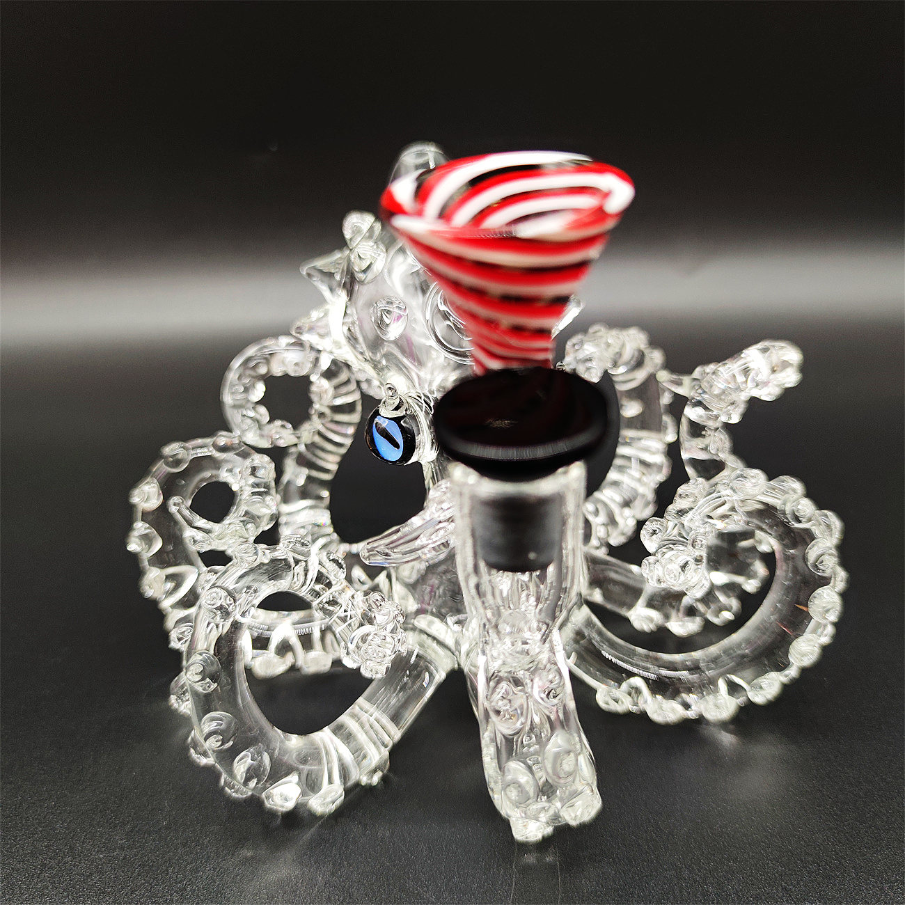 2023 Capolavoro Heady Bong Octopus Glass Dab Rig Artigianale a mano 14,4mm Giunto maschio artigianale fatto a mano Bubbler Vivid Animal Banger