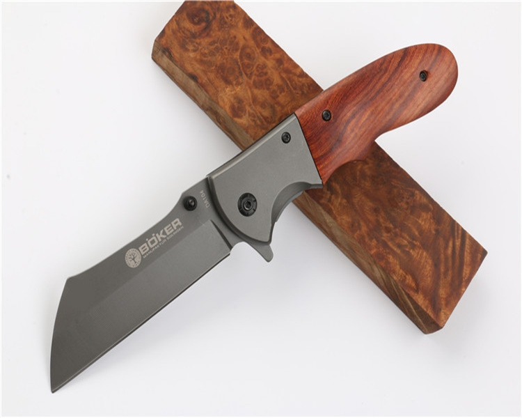 Boker kniv camping fällande knivar Taktisk jakt överlevnad trähandtag ficka EDC Cutter