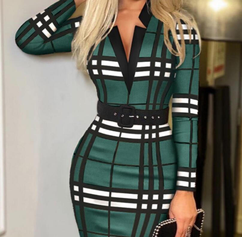 Womens Sexy Dress Designer Casual Dresses Plus Size Fashion Slim Plaids Skirt Ladies Trendy Skirts Blouses One-piece Skirt Frocks Club Clothing