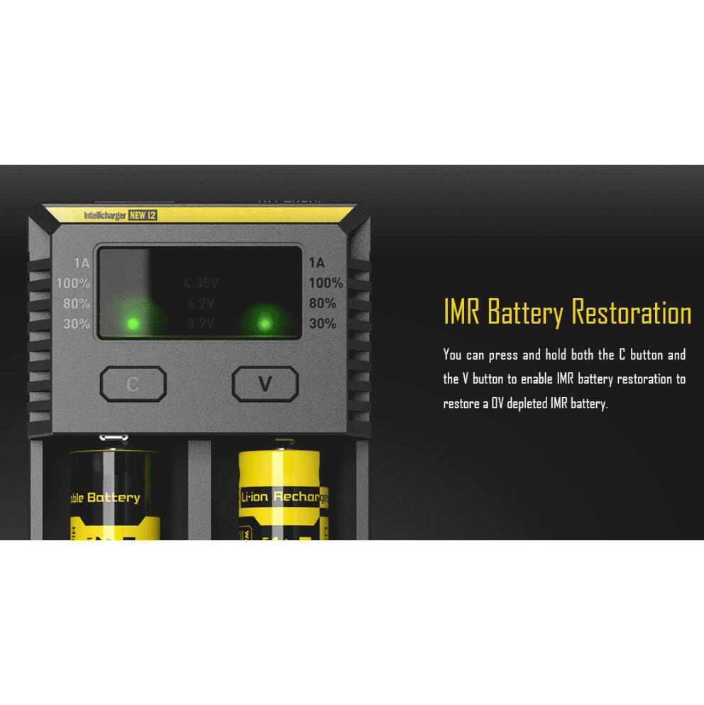 Original Nitecore Ny I2 Laddare Digichaddare LCD Display Batteri Intelligent Dual Slots Laddning för IMR 16340 18650 14500 26650 20700 21700 Universal Li-ion batteri