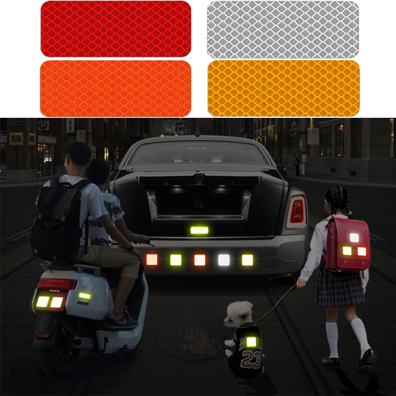 Pegatinas para puerta de coche, pegatinas reflectantes para parachoques, pegatinas reflectoras de advertencia, pegatina para Exterior de coche, motocicleta, bicicleta, accesorios para coche