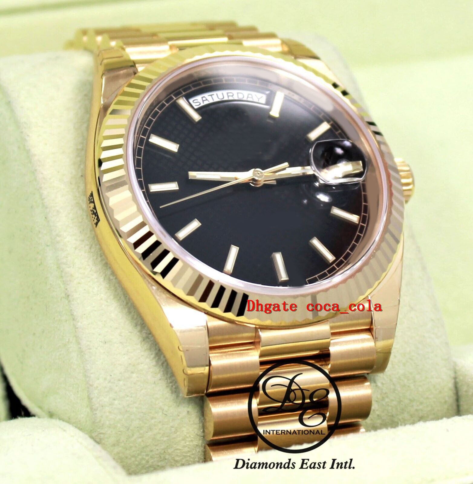 New Factory Version Counter quality watch 18K Yellow Gold Black Motif Dial Cal 3255 Movement Automatic ETA Diving Swimming Mens W266w