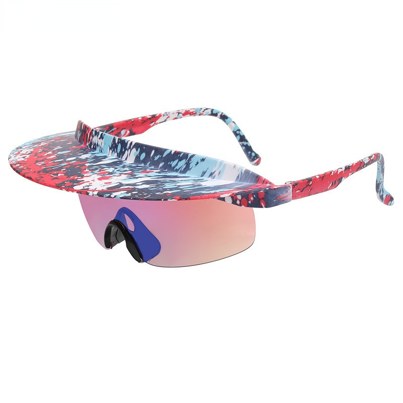 Óculos de ciclismo esportivo ao ar livre homens e mulheres Modem chapéus coloridos de personalidade Hat Brim Sunglasses