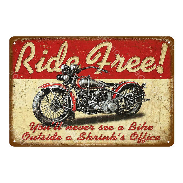 Klasyczne motocykl Art Malowanie Metalowe Znaki Wystrój domu Talerz Garaż Ściana dekoracyjna tablica Retro Motocykl Plakat 30x20 cm W03