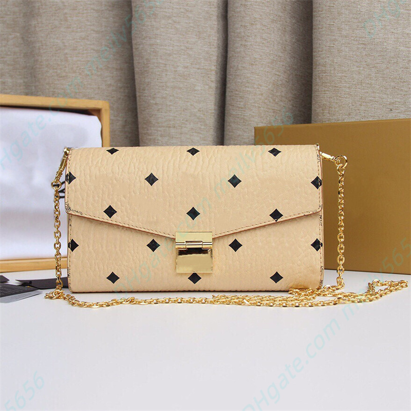 Hochwertige Kette Schulter Cross Body Schultertasche Mode-Stil Druck Handtaschen Schloss Fang Umschlag Taschen Abendtaschen Clutch Totes Hobo Geldbörsen Brieftasche