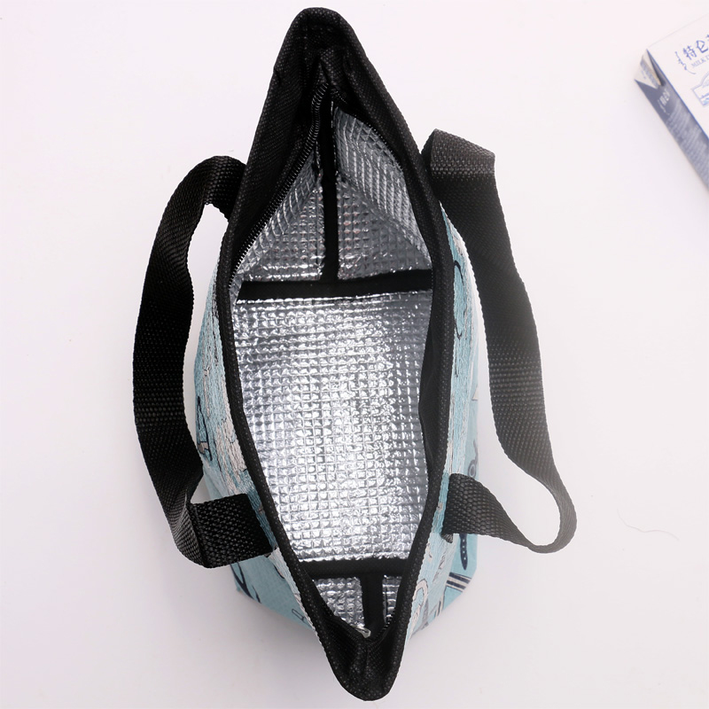 Kleine zeester draagbare zipper waterdichte lunch opbergzakken blauw vrouwen studentenbox nummers thermo tas ontwerper kantoor school picknick koeler kast 16.5x12.5x20cm