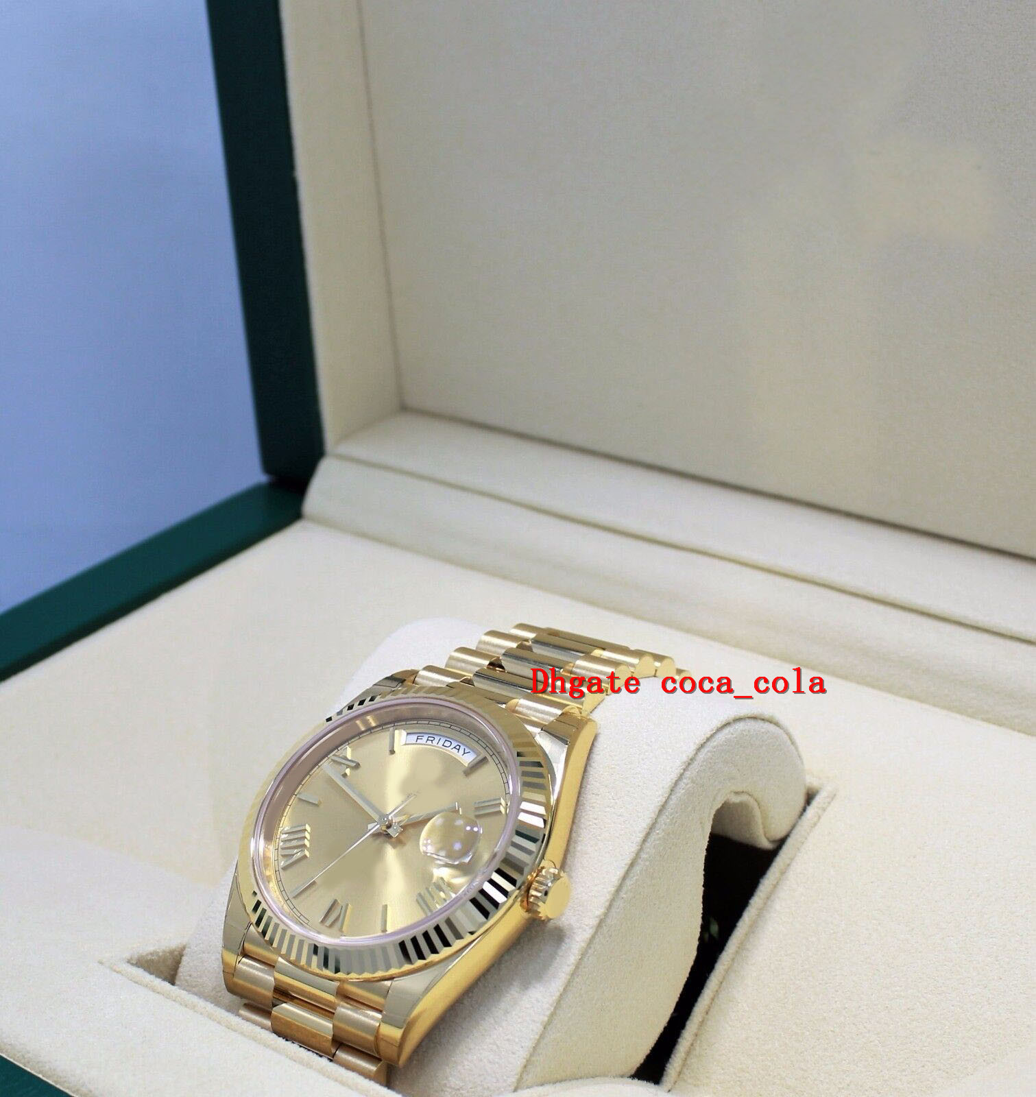 New Factory Version Counter quality watch 18K Yellow Gold Champagne Roman Dial Cal 3255 Movement Automatic ETA Diving Swimming Me303J