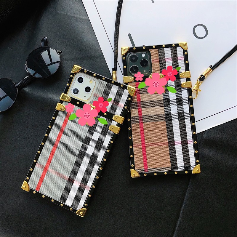 Luxurys Designers funda para teléfono móvil moda Burst marca para Apple 14 funda para teléfono iPhone13 funda de cuero cuadrada pista neutral aplicable 12