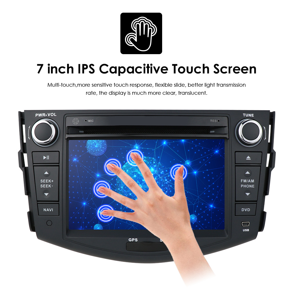 7 pollici 16G Car dvd Radio Player Android Unità di Testa Toyota RAV4 2006-2012 Navigazione GPS Mp5 Multimedia con dvd