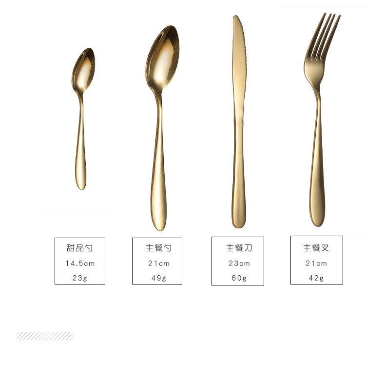 Gold Cutlery Knife Flatware Set Stainless Steel Tableware Western Dinnerware Fork Spoon Steak Travel Dinnerware Set dh345