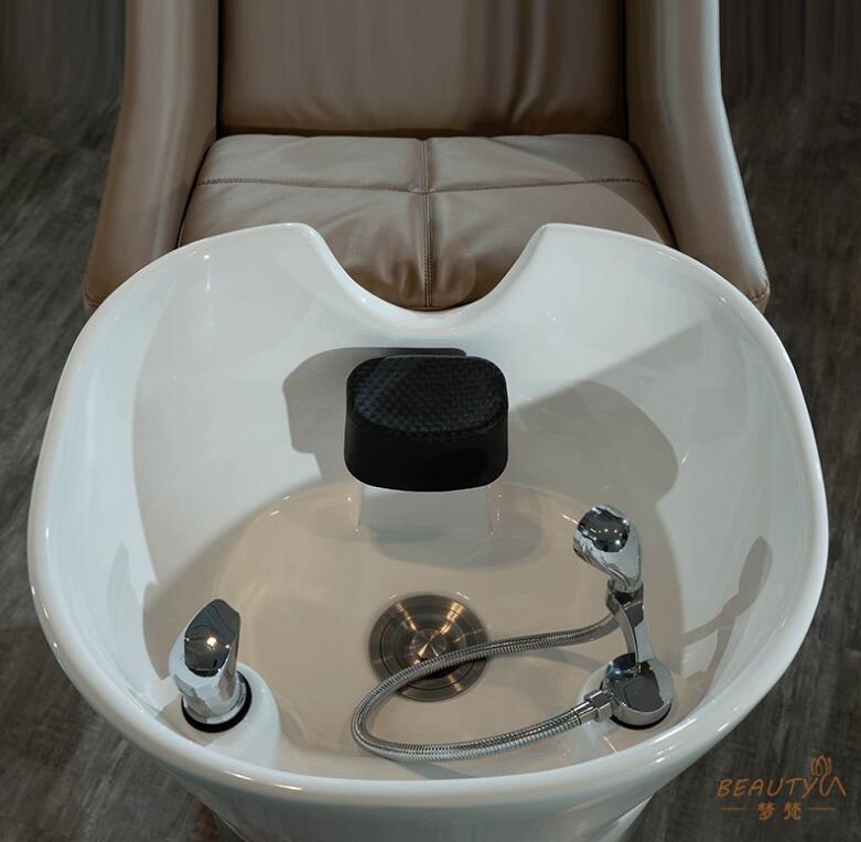 Hairdresser ceramic basin shampoo bed hair salon dedicated hairdresser tide shop half lying flush bed retro