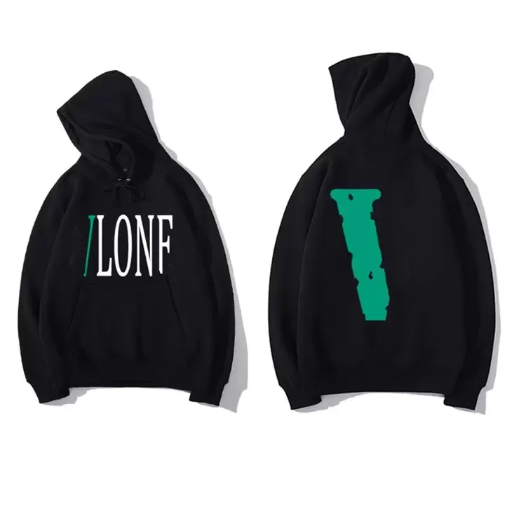 V Homme Hooded Sweatshirts Erkek Kadın Tasarımcı Hoodies Mens Giyim Yüksek Sokak Baskı Hoodies Külkü Siyah ve Beyaz Sweatshirt