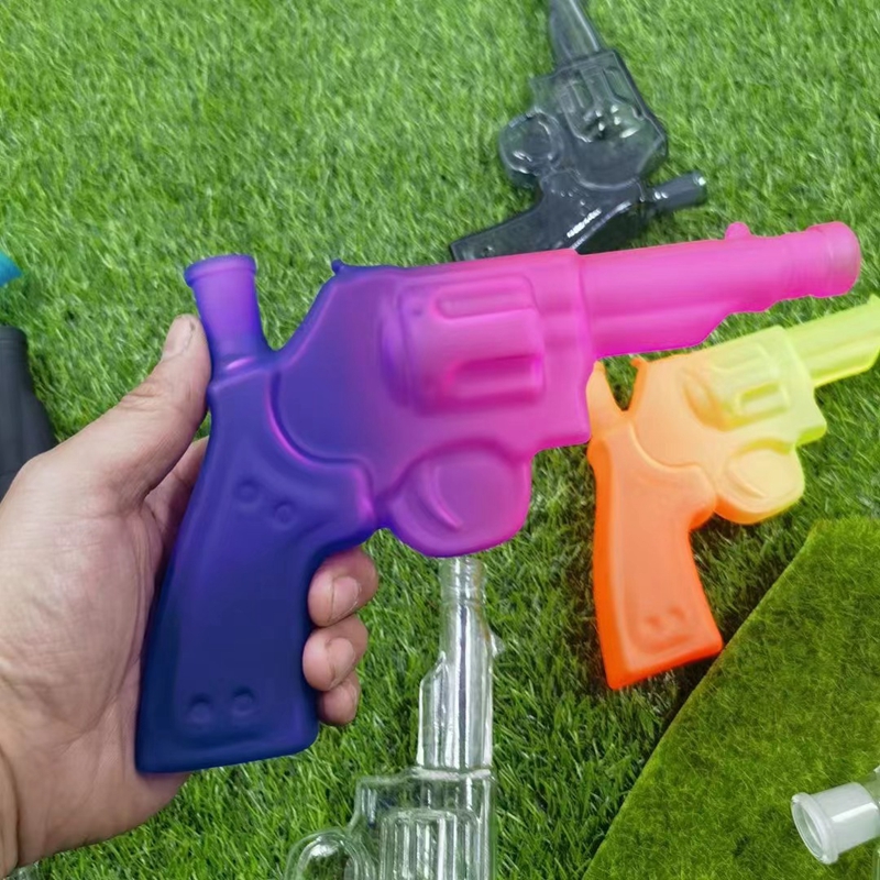 GlassX Pistol Bubbler Colorful Pyrex Smoking Pipe For Dry Herb Tobacco ...