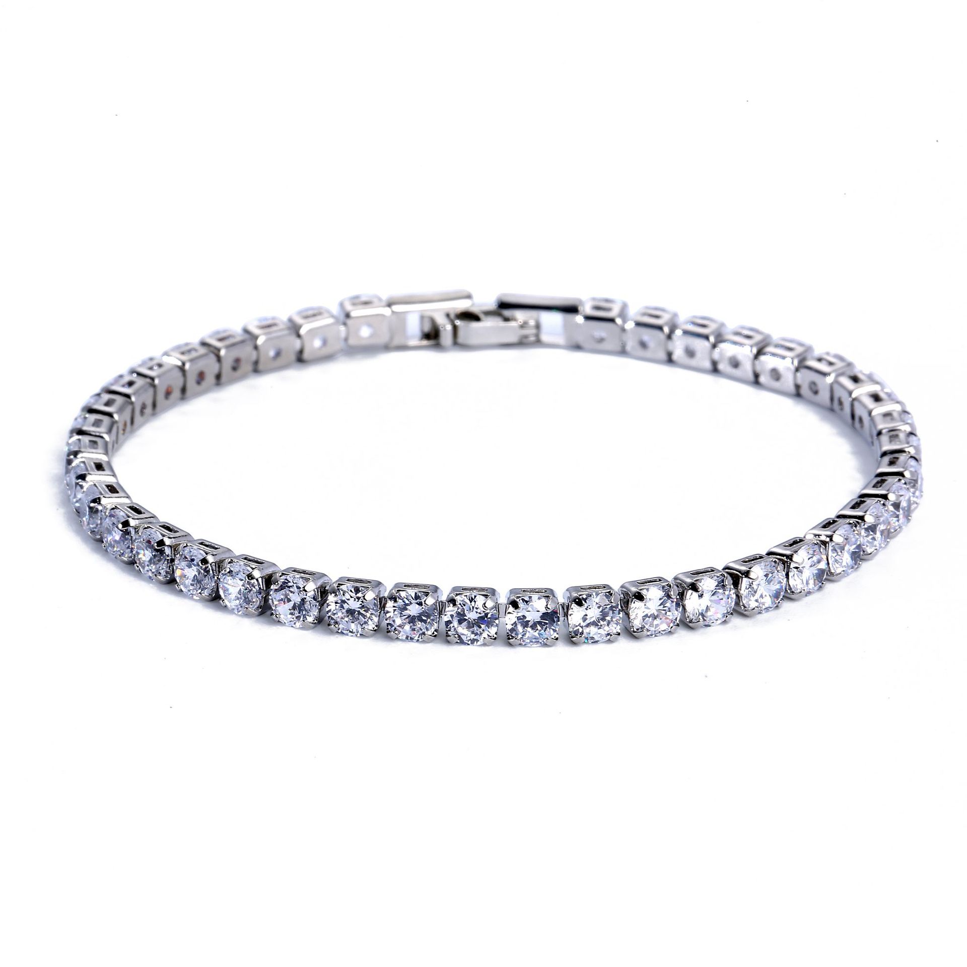 Trendy Lab Diamond Bangle Bracelet Engagement Wedding Bracelets For Women Men Tennis Birthstone Party Jewelry Gift