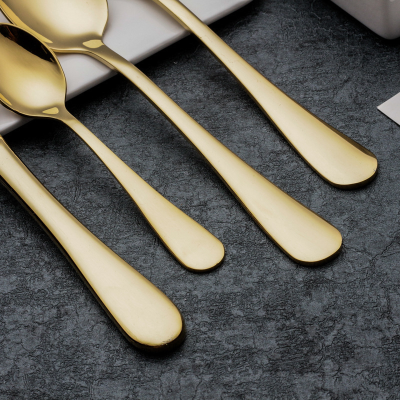 Gold Cutlery Knife Flatware Set Stainless Steel Tableware Western Dinnerware Fork Spoon Steak Travel Dinnerware Set dh345