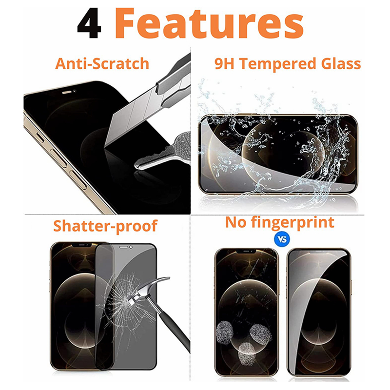 Anti-glare Privacy Screen Protector for iPhone 15 14 Plus 13 Pro Max 12 Mini 11 XS XR Samsung S23Plus S22 S21 FE Anti-peeping Black Temper Glass