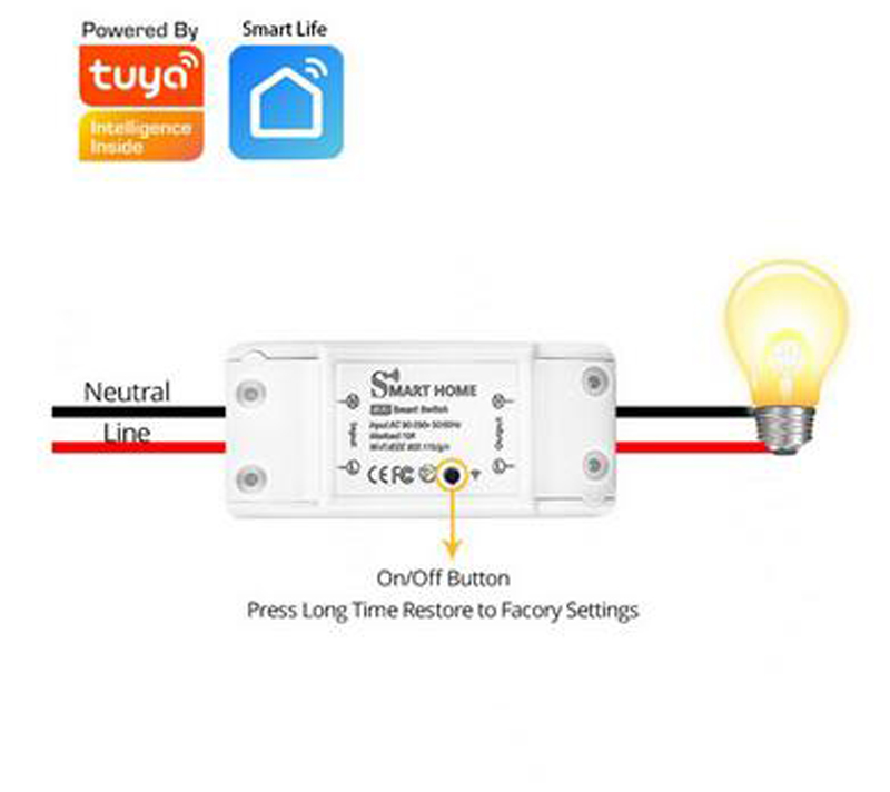 Tuya Wi -Fi Switch Smart Home Control Breaker DIY Беспроводной дистанционная дистанционная реле Domotica Light Automation Relay Controller с Alexa Amazon Google Assistant против AQARA