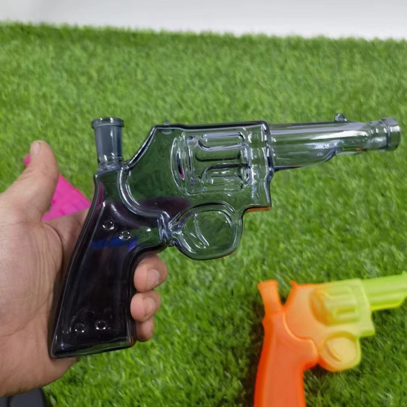 GlassX Pistol Bubbler Colorful Pyrex Smoking Pipe For Dry Herb Tobacco ...