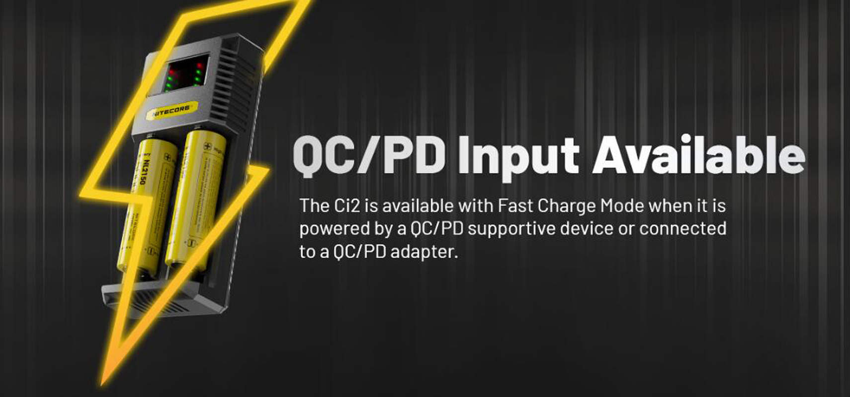 100% Original Nitecore CI2 QC Charger Digicharger LCD Display Fast Intelligent Dual 2 Slots PD USB-C Charge for IMR 18650 21700 Li-ion Battery VS UI2 UM2 D2 SC2 I2 Q2