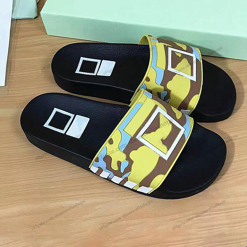 Offs Weiße Sandale Industrial Tape Sllides Designer Damen Slides Ledersandale Bom Dia Flat Mule Slipper Patent Canvas Beach Sandalen Rubber Summer Flip Flops 06