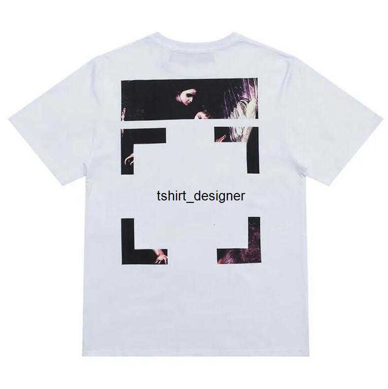 Top Summer Luxurys Off Whiteshirt Mens Designer Caglietta Abbigliamento magliette sciolte Woman Man Casual Streetwear Graphic Tee Short Short Short Shirts Off White 254