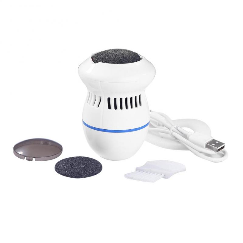 USB-Lade-Fußfeile Pediküre-Werkzeuge, elektrisches Fußmassagegerät, Fußpflegemaschine mit 2 runden Schleifköpfen, saugt automatisch