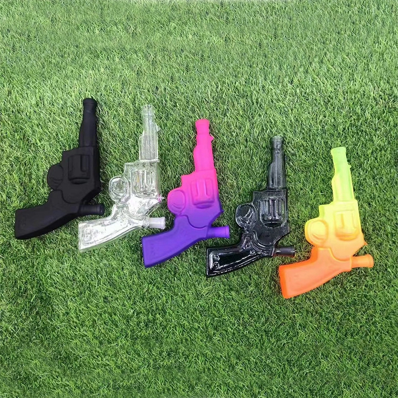 GlassX Pistol Bubbler Colorful Pyrex Smoking Pipe For Dry Herb Tobacco ...