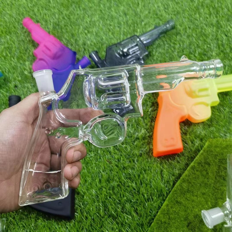 GlassX Pistol Bubbler Colorful Pyrex Smoking Pipe For Dry Herb Tobacco ...