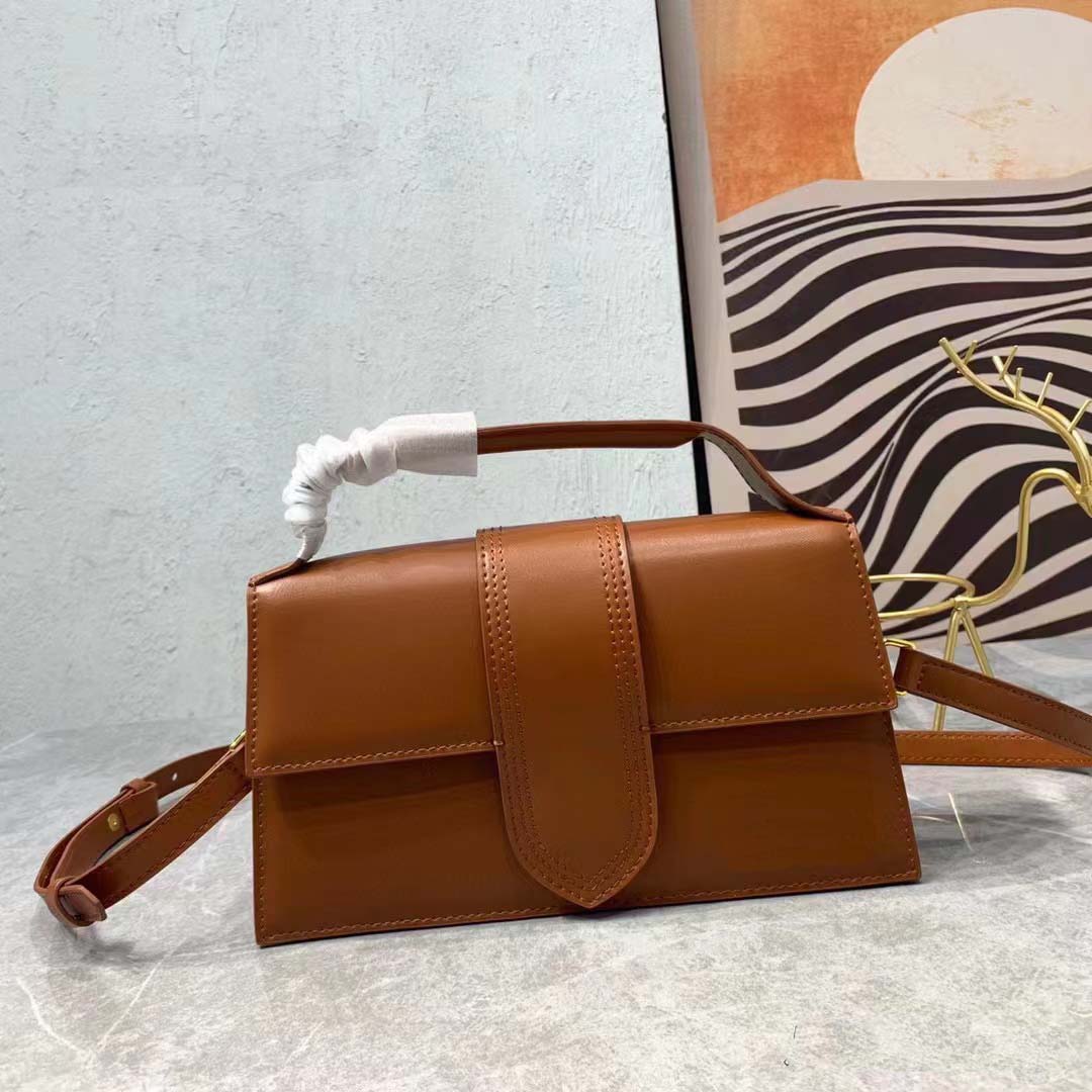 Luxus-Handtasche Umhängetaschen Leder Designer Jacquemu Handklappe Samt Bamnino Palmenmuster Tragetasche LE Bambinos LONG Noeud Lange Version Grand Achseltasche