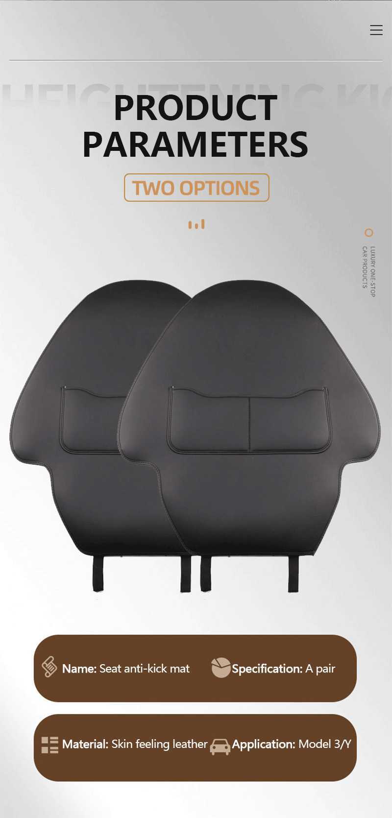 Neuer Anti-Kick-Rückenlehnen-Auto-Anti-Kick-Pad-Schutz für Tesla Model 3 / Y Interior Child Anti Dirty Pads Car Interior Zubehör