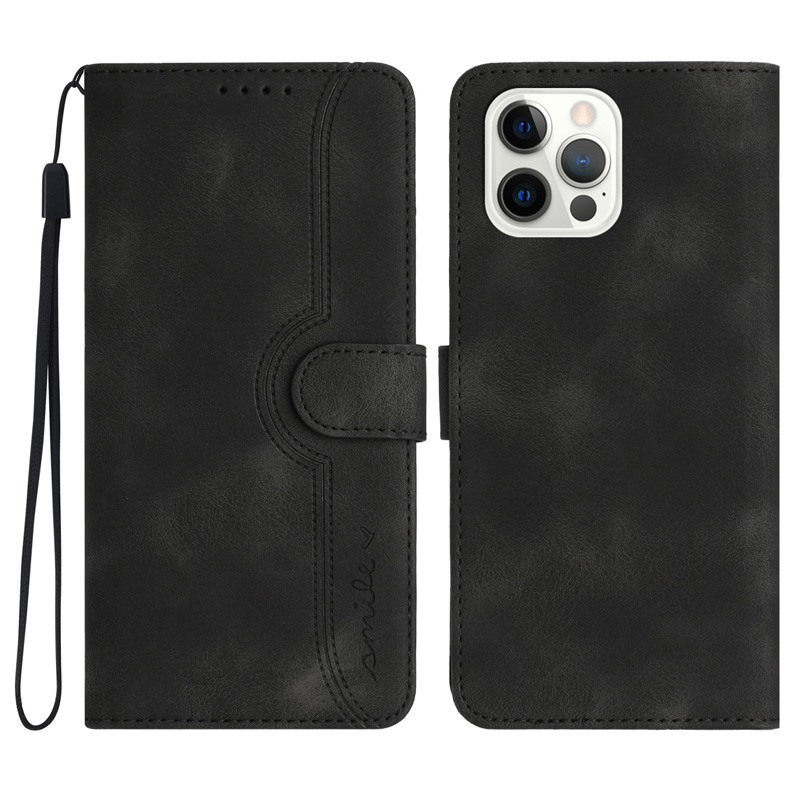 Heart Love Smile Leather Wallet Cases For iphone 14 pro max 14 13 12 11 pro XR XS MAX 6G 7G 8G Cash ID Credit Card Holder Kickstand Flip Cover Shockproof Pouch Purse Strap