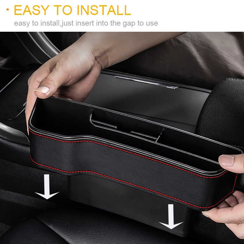 New PU Leather Car Cup Holder Seat Organizer Holder Multifunctional Car Seat Gap Storage Box Seat Seam Pockets Organizer Accessories