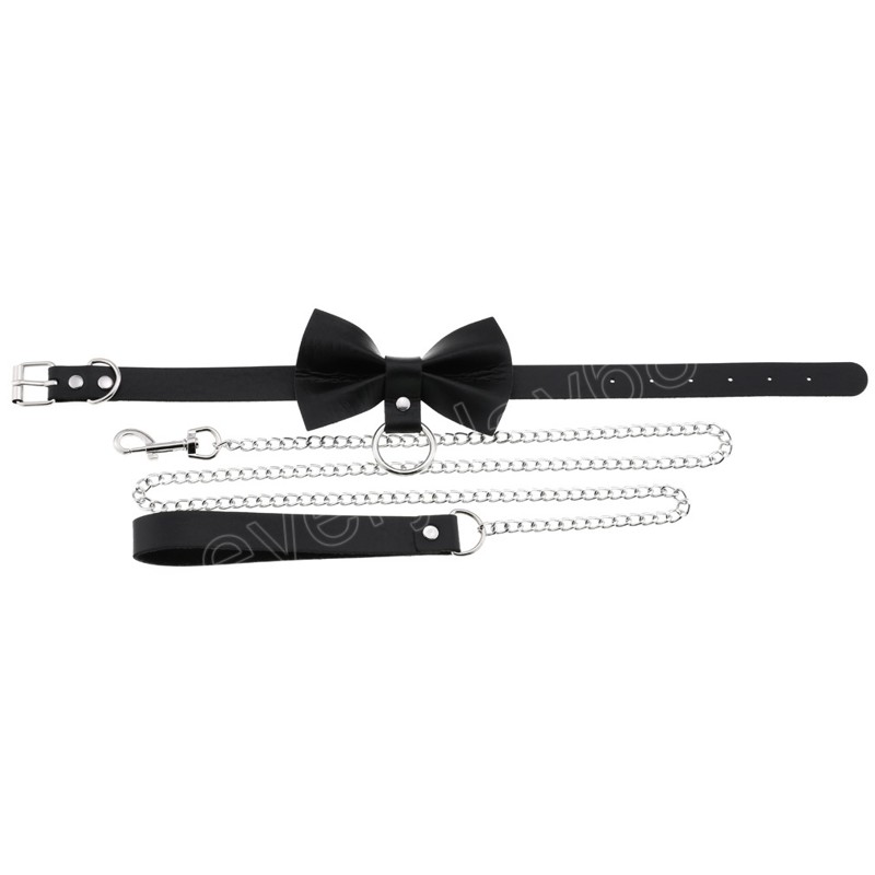 Sexy Harajuku PU Leder Kette Halskette für Frauen Männer Paar Geschenk Punk Bowknot Choker Halskette Körperkette Schmuck