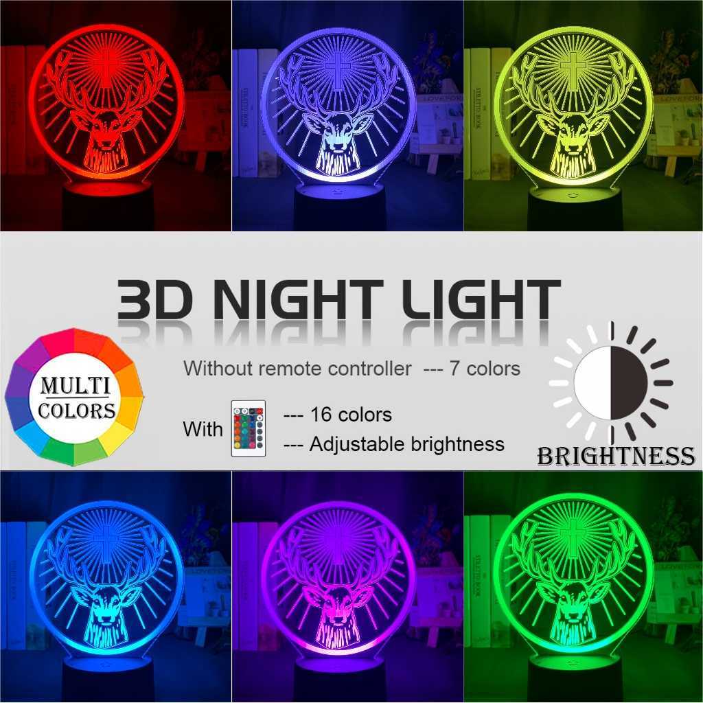 Gece Işıkları Led Gece Işığı Lambası Jagermeister 16 Renk Değiştirme Dokunmatik Sensör Usb ve Bar Masa Lambası için Akülü Gece Lambası P230331