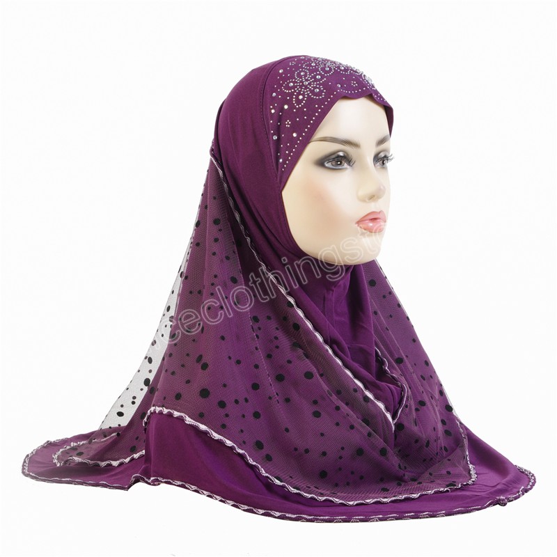 Musulman Grandes Filles Hijab avec Couche Écharpe Islamique De Haute Qualité Arabe Chapeau Femmes Bandeau Ramadan Prier Chapeaux 70x60cm