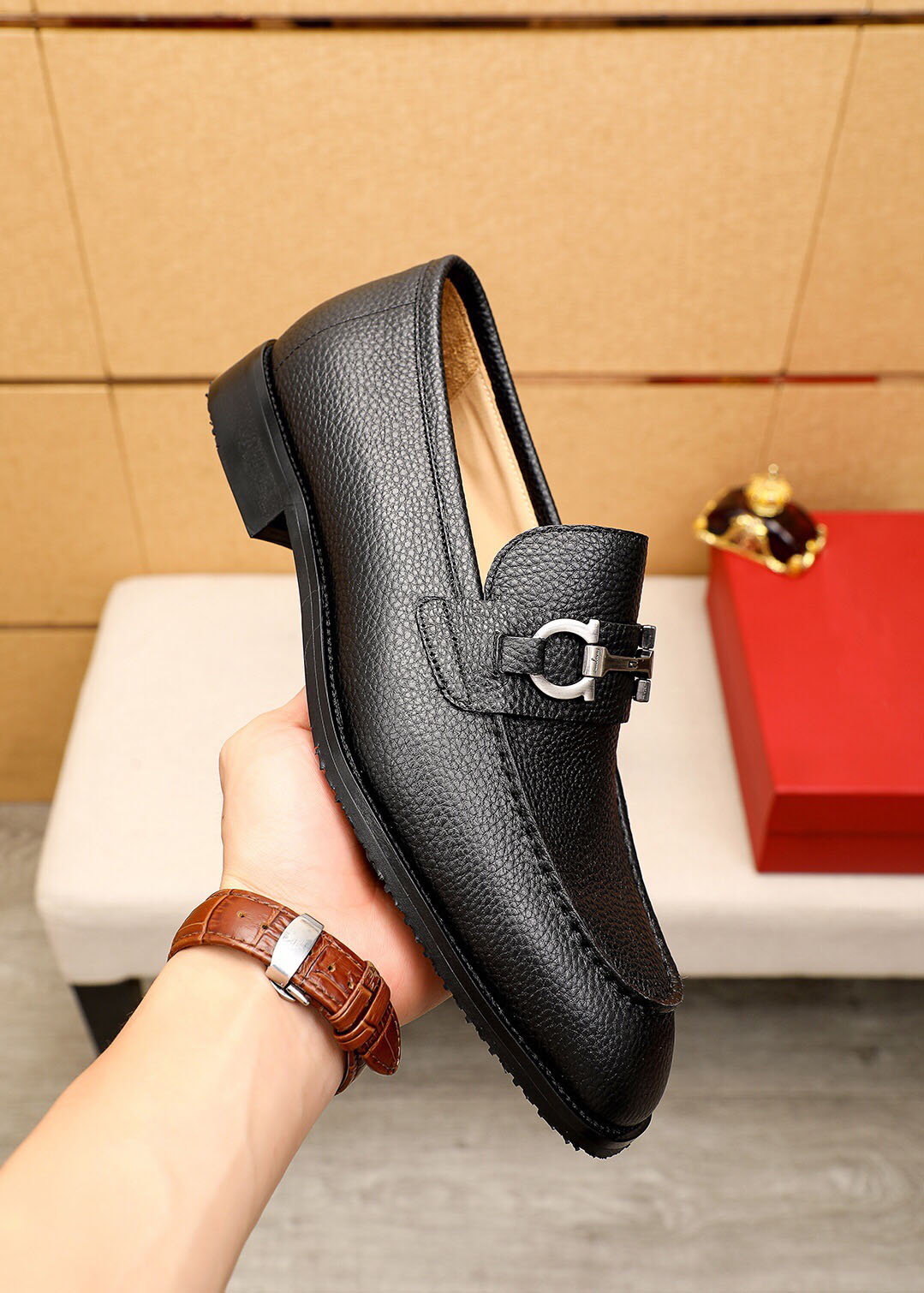 New 2023 Mens Dress Shoes Genuiene Leather Brand Designer Party Wedding Flats Male Casual Business Driving Shoes Size 38-45