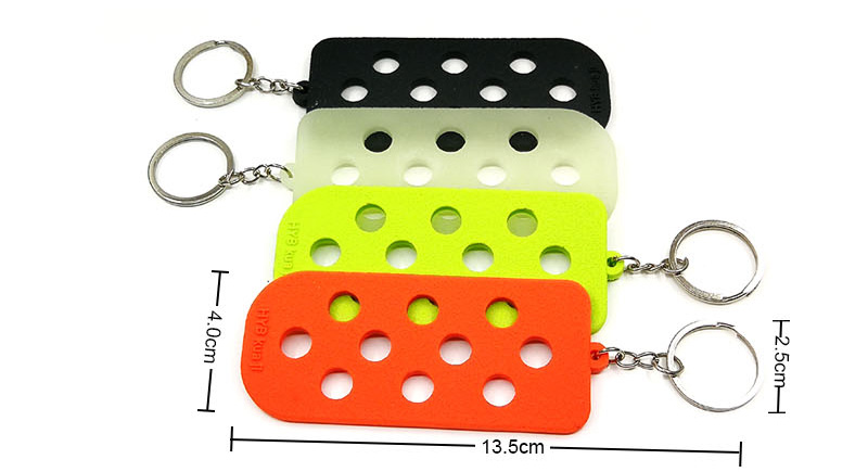 EVA Keychain with Holes DIY Key Chain for Croc Charms Croc Jeans Storage Key Board Soft Key Ring fit Clog Pins