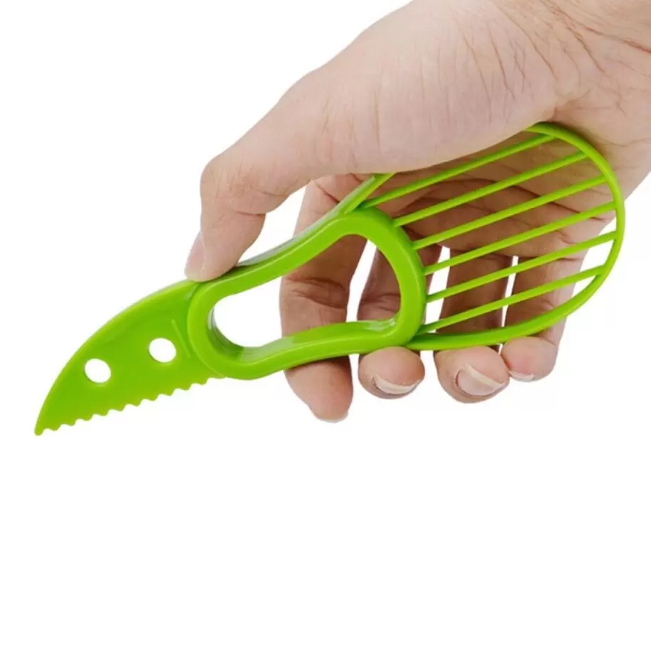 Outils de fruits Multi-fonction 3-en-1 Trancheuse d'avocat Carottier de karité Éplucheur de beurre Coupe-fruits Séparateur de pulpe Couteau en plastique Cuisine Légumes Outils