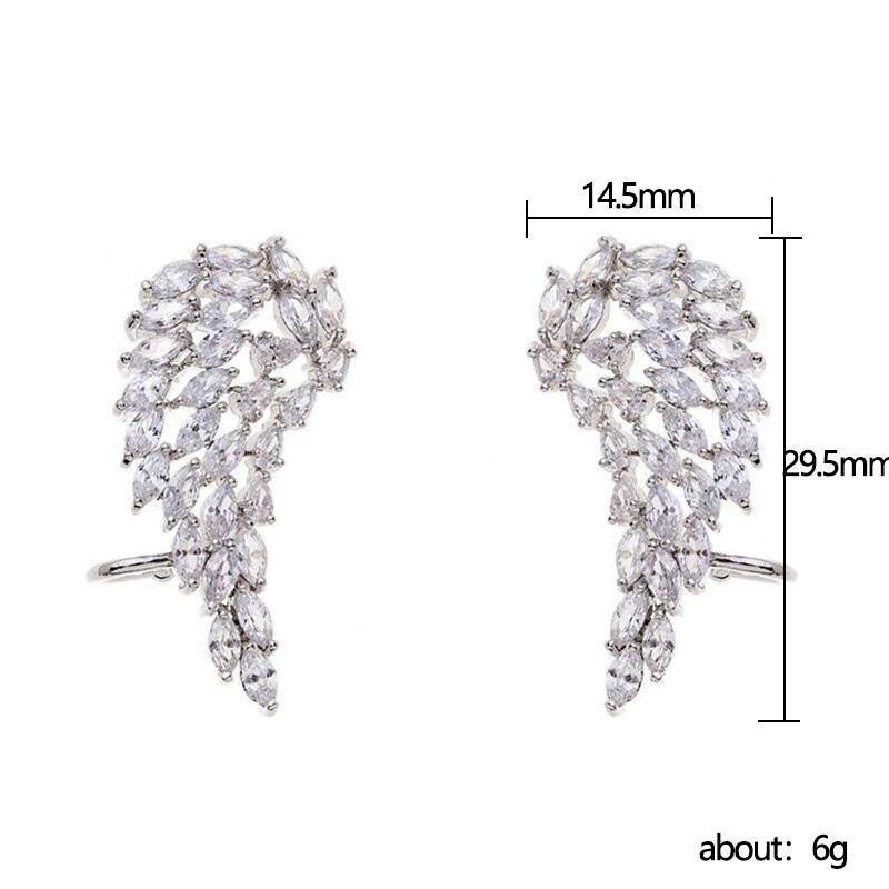 Angle Wings Zircon Earring White Gold Filled Party Wedding Drop Earrings for Women Bridal Engagment Promise Jewelry Gift