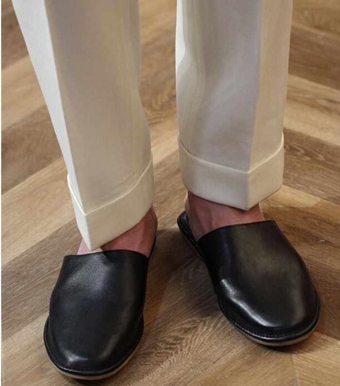 2023 été Style britannique paresseux demi pantoufles en cuir de vache mode hommes chaussures décontractées printemps conduite mocassins