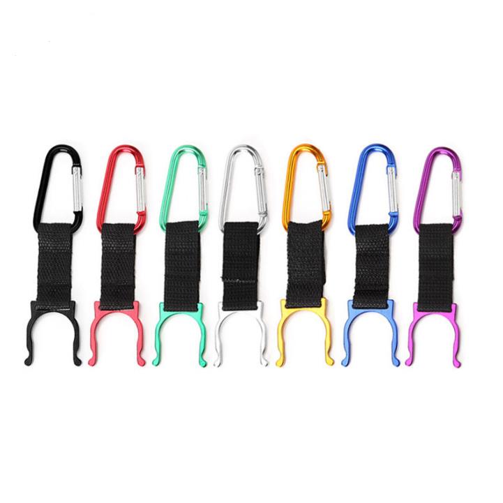 Drinkware Handle Fashion Creative Metal Ribbon Locking Carabiner Clip Water Bottle Buckle Holder Camping Snap Hook Clip-On SN4358